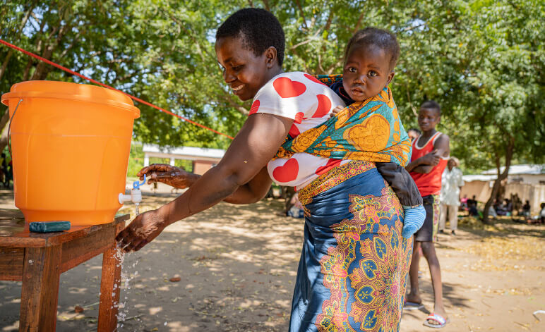 支援現場での手洗いの徹底