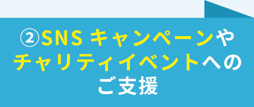 ②SNSキャンペーンやチャリティイベントへのご支援