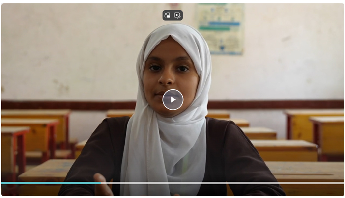 「国連WFPの学校給食支援_イエメン（マリアム・サラちゃん）」YouTubeはこちら▶